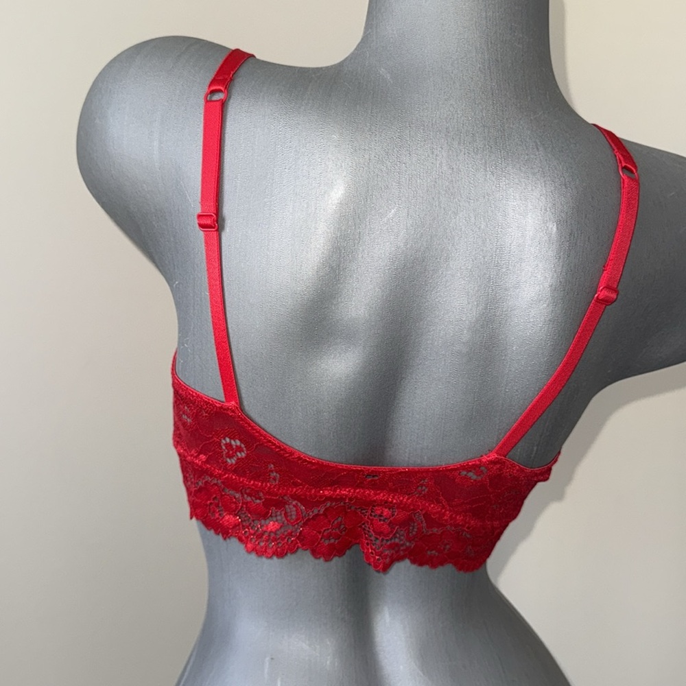 La Senza woman’s Lace Bralette bra in Red size S/P - Picture 3 of 5